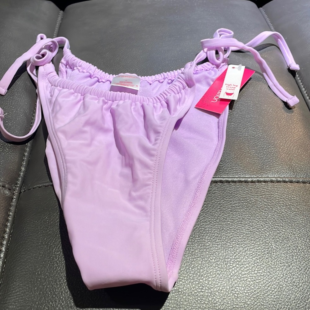 High waisted purple bikini bottoms xhiliration size L